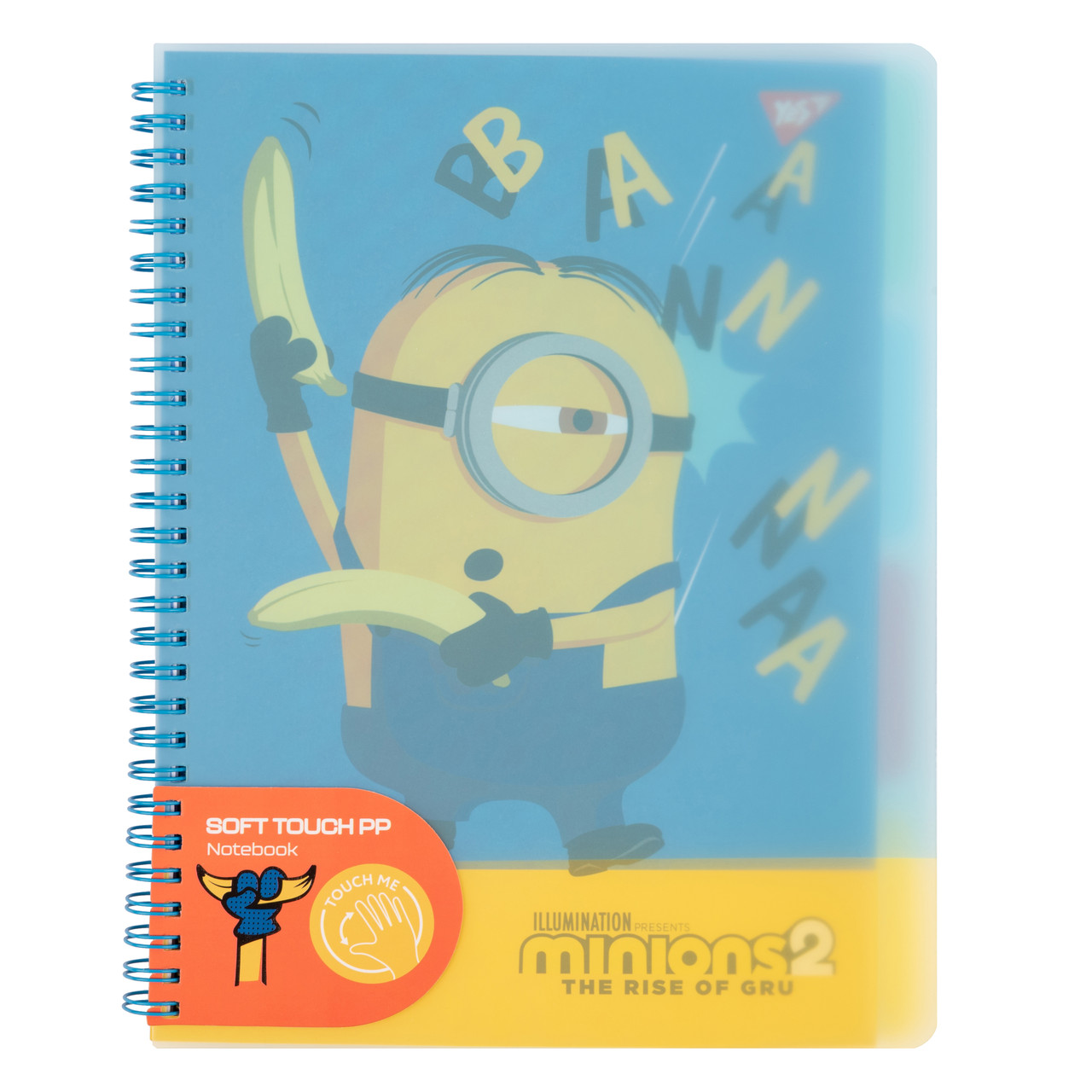 Зошит для записів YES В5, 80 арк., софт-тач пласт.обкл. "Minions"
