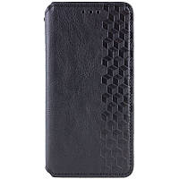 Кожаный чехол книжка GETMAN Cubic (PU) для Samsung Galaxy A14 4G/5G Искусственная кожа, Слот для визитки, Черный