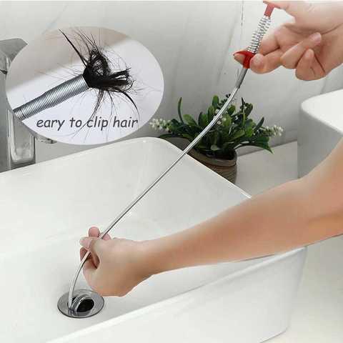 Палиця гнучка очисник засіра в раковині 1,5 м, Торос для прочищення труб від засмічень зі щипцями Snake Unblocker