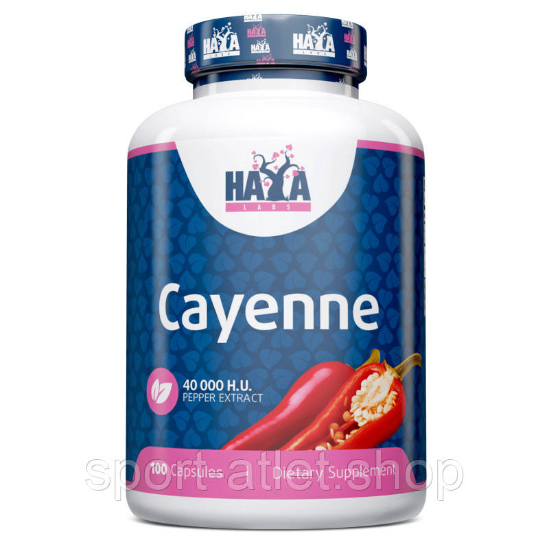 Натуральна добавка Haya Labs Cayenne, 100 капсул