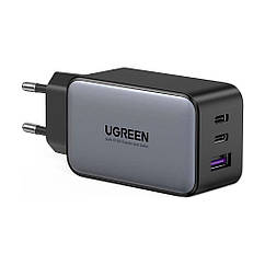 Зарядний пристрій Ugreen 3xUSB 65 W GaN (2xUSB-C+USB-A) CD244 Grey (10335)