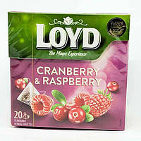 Чай LOYD Cranberry & Raspberry фруктовый с малиной и ежевикой 20 пирамидок, Чаи и чайные смеси