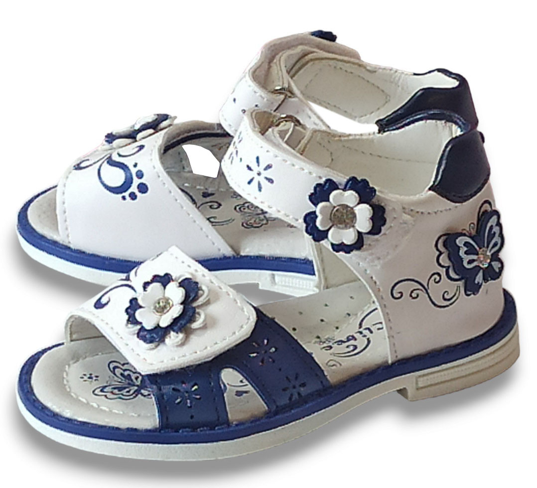 Ортопедичні босоніжки сандалі відкриті літнє взуття для дівчинки 291 білі Clibee Клібі р.20