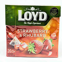 Чай LOYD Strawberry Rhubarb с клубникой и ревенем 20 пирамидок, Чаи и чайные смеси