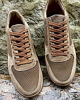 Военные кроссовки мужские летние сетка 3D Койот (38 - 47р) кожаные Обувь армейская мужская для военных