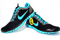 Женские летние кроссовки Nike Free 3.0 Black/Blue