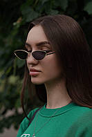 Женские солнцезащитные очки стильные темные в золотой оправе