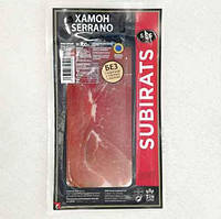 Jamon Serrano Subirats Хамон Субиратс нарезка 100 г Вакуум, Вяленое мясо