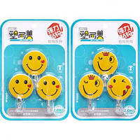 Від 5 шт. Набір гачків 3шт самоклеючих "Смайлик" D4,5см 9066/9521 купити дешево оптом в інтернет-магазині