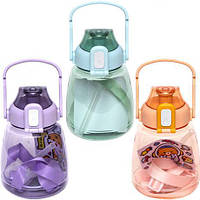 Пляшка для води пластик 1,3 літра з трубочкою 6009/XH-32 купит оптом