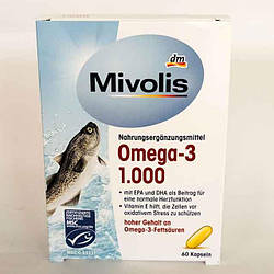 Риб'ячий жир Mivolis Omega-3 60 капсул, Вітаміни та харчові добавки