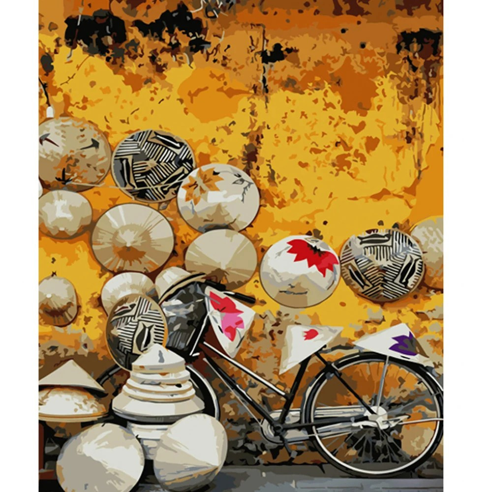 Набір для розпису по номерах Вуличками Азії Strateg розміром 40х50 см (GS565)