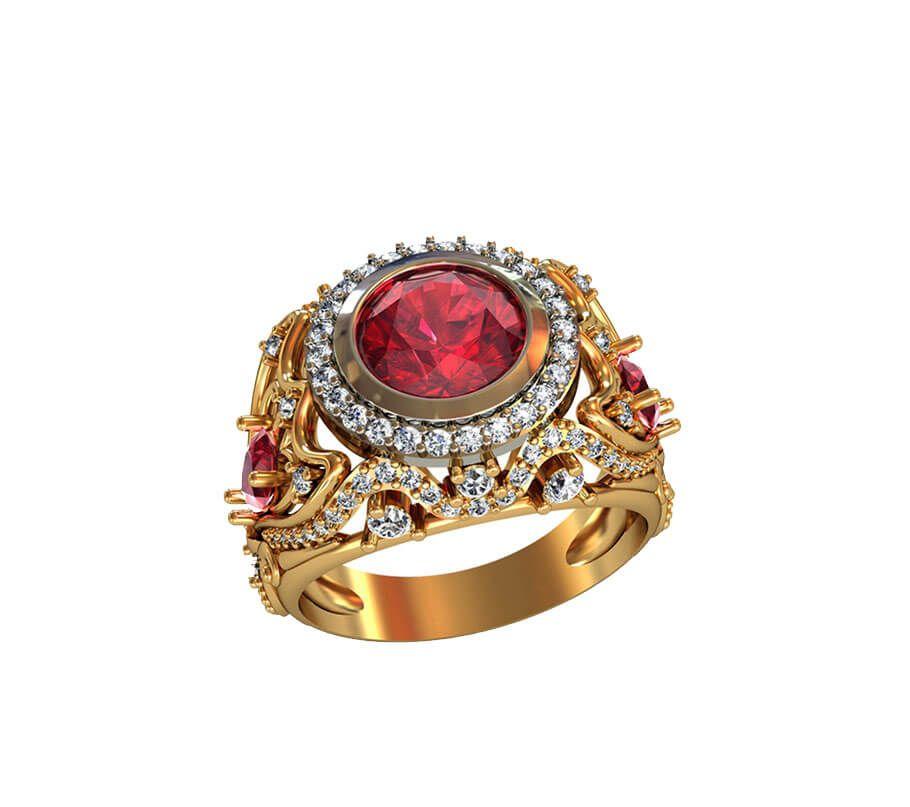 Кільце З Фіанітами Золоте, фото 1