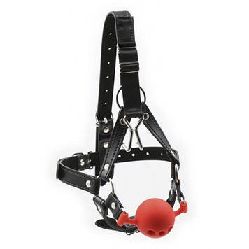 Harness Metal Nose Hook Silicone Ball Mouth Gags Red Bomba💣