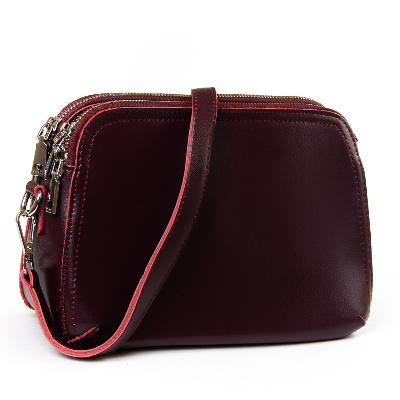 PODIUM Сумка Жіноча Класична шкіра P64 8725-220 wine-red, фото 1