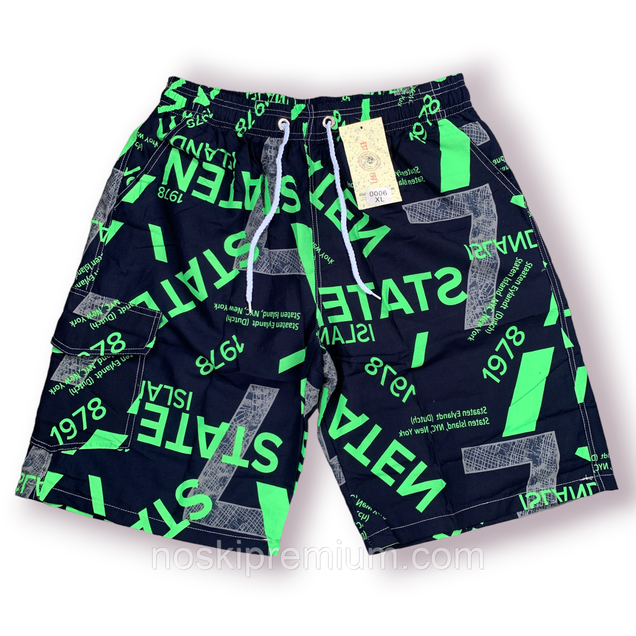 Шорти чоловічі Black Cyclone Est. 1971 бічна кишеня, розміри M-3XL, салатові, 0006, фото 1