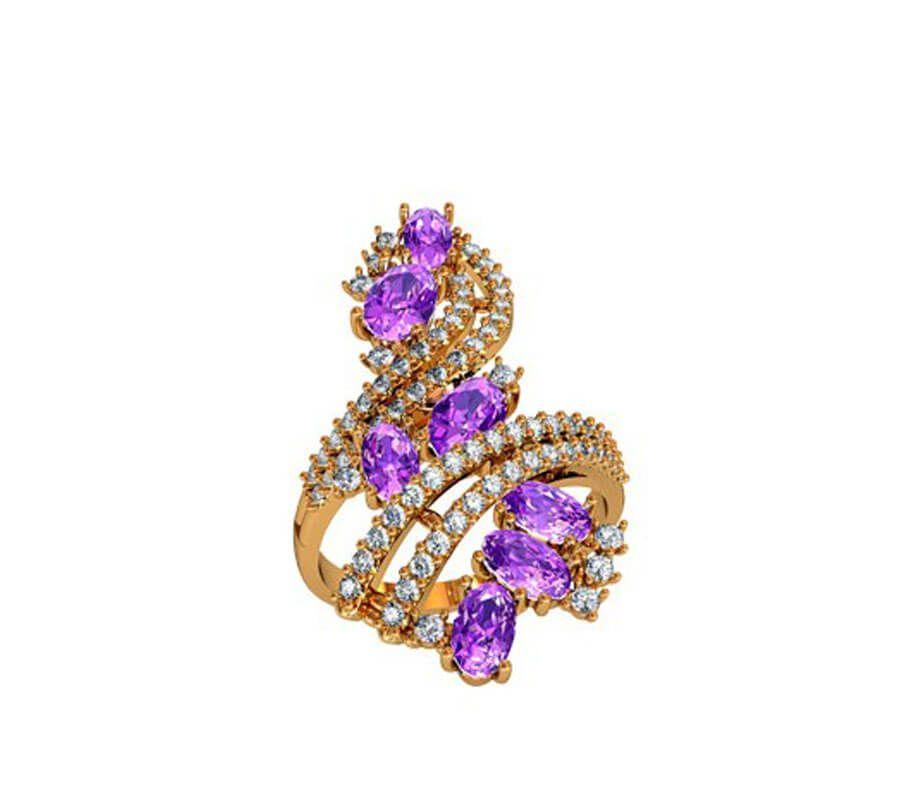 Широке кільце З Кольоровими Камницями, фото 1