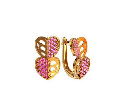 Сережки Два Серця