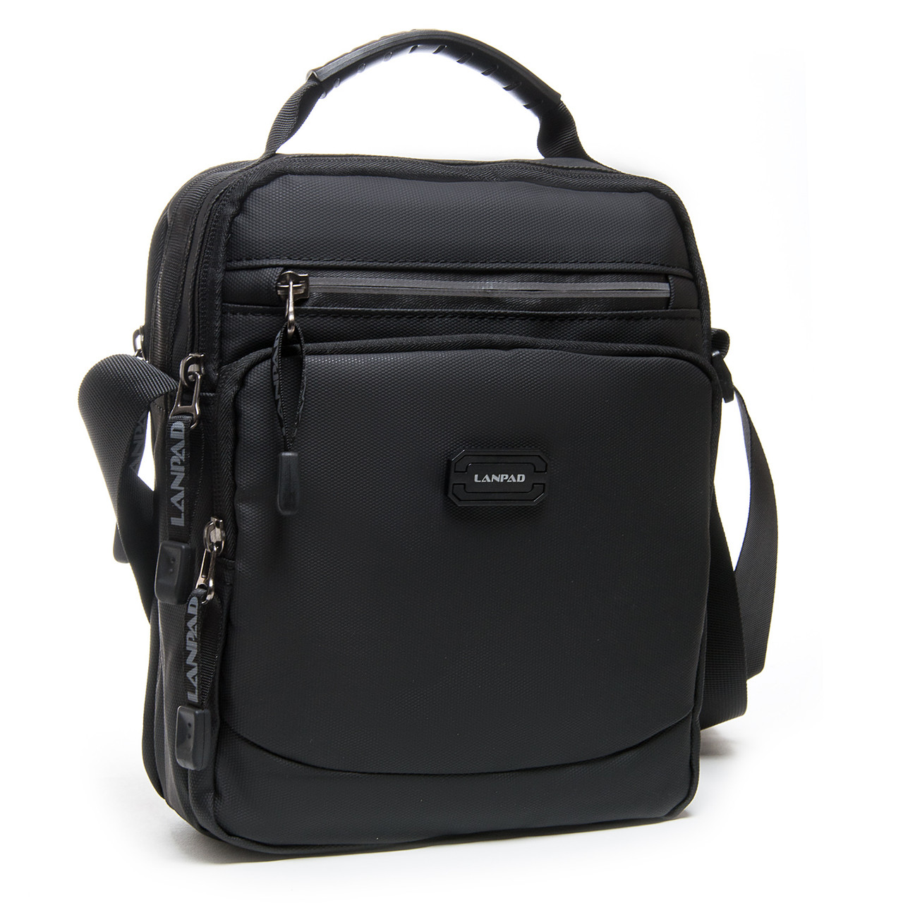 Чоловіча наплічна нейлонова сумка-планшет Lanpad 82027 black, фото 1