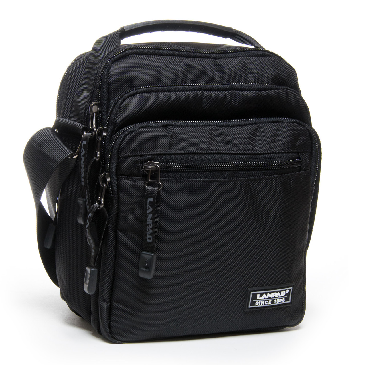 Чоловіча наплічна нейлонова сумка-планшет Lanpad 98910 black, фото 1