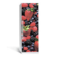 Виниловая наклейка на холодильник Лесная ягода ламинированная двойная самоклеющаяся пленка 600*1800 мм