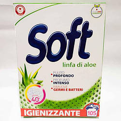 Універсальний антибактеріальний порошок для прання з ароматом алое Soft Aloe 105 прань 5.25 кг Італія