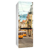 Интерьерная виниловая наклейка на холодильник Лиссабон 01 пленка глянцевая с ламинацией 600*1800 мм