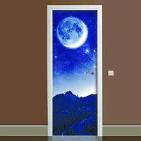 Виниловая 3Д Наклейка на дверь Космос полноцветная фотопечать пленка для двери декор 600*1800 мм