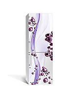 Интерьерная наклейка на холодильник Фиолетовые Сферы виниловая пленка ламинированная ПВХ шары Абстракция