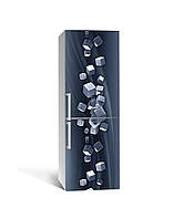 Вінілова 3Д наклейка на холодильник Сталеві куби самоклеюча плівка ПВХ геометрія Абстракція