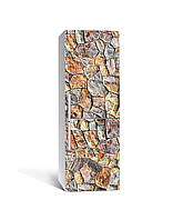 Вінілова 3Д наклейка на холодильник Кам'яна кладка самоклеюча плівка ПВХ каміння стіна Текстури Коричневий