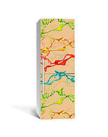 Виниловая 3Д наклейка на холодильник Краски Брызги самоклеющаяся пленка ПВХ Абстракция Бежевый 600*1800 мм