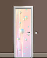 Декоративная наклейка на двери Жемчужины Шары ПВХ пленка с ламинацией 60*180см Абстракция Розовый