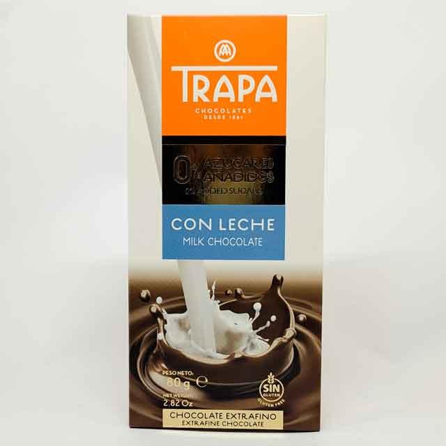 Шоколадка Trapa Milk Chokolate Sugarfree молочный шоколад без сахара 80 г Испания - фото 1 - id-p1305610261
