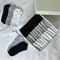 Чоловічі шкарпетки набір 30 пар 41-45 сірі, білі чорні, Комплект чоловічих носків