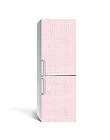 Декор 3Д наклейка на холодильник В белый Горошек (пленка ПВХ фотопечать) 60*180см Фоны Абстракция Розовый