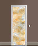 Декор двері Наклейка вінілова Акварельний Мармур ПВХ плівка з ламінуванням 60*180см Фони Бежевий