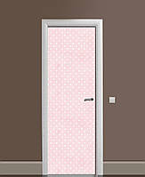 Декоративная наклейка на двери В белый Горошек ПВХ пленка с ламинацией 60*180см Фоны Абстракция Розовый