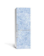 Наклейка на холодильник Синій Лід Зима (плівка ПВХ з ламінацією) 60*180см Текстури Блакитний