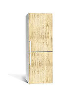 Декор 3Д наклейка на холодильник Шлифованное Дерево доска (пленка ПВХ фотопечать) 60*180см Текстуры Бежевый