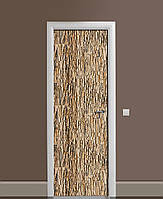 Виниловые наклейки на дверь Стена из песчаника ПВХ пленка с ламинацией 60*180см Текстуры Коричневый