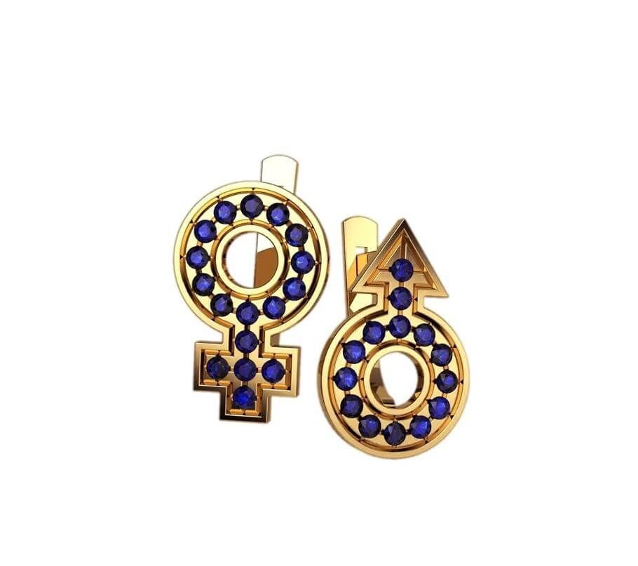 Сережки М+Ж, фото 1