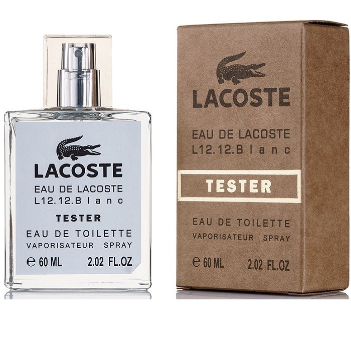 Tester Eau de Lacoste Lacoste L. 12.12 Blanc 60 ml/мл Чоловічі парфуми Тестер Лакоста Про Де Лакосте Л. 12.12 Бланк