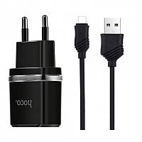 Зарядний пристрій Hoco C12 Charger + Cable (Micro) 2.4A 2USB Чорний