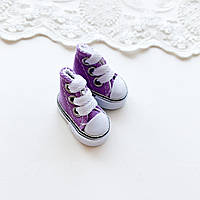Взуття для ляльок Кеди Конверс Міні 3.5*2 см Фіолетові