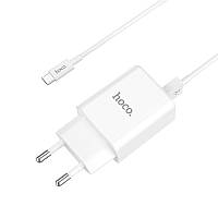 Зарядний пристрій Hoco C62A Victoria 2.1A 2USB + cable MicroUSB white