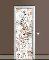 Декор двери Наклейка виниловая Каменный узор ПВХ пленка с ламинацией 60*180см Текстуры Серый