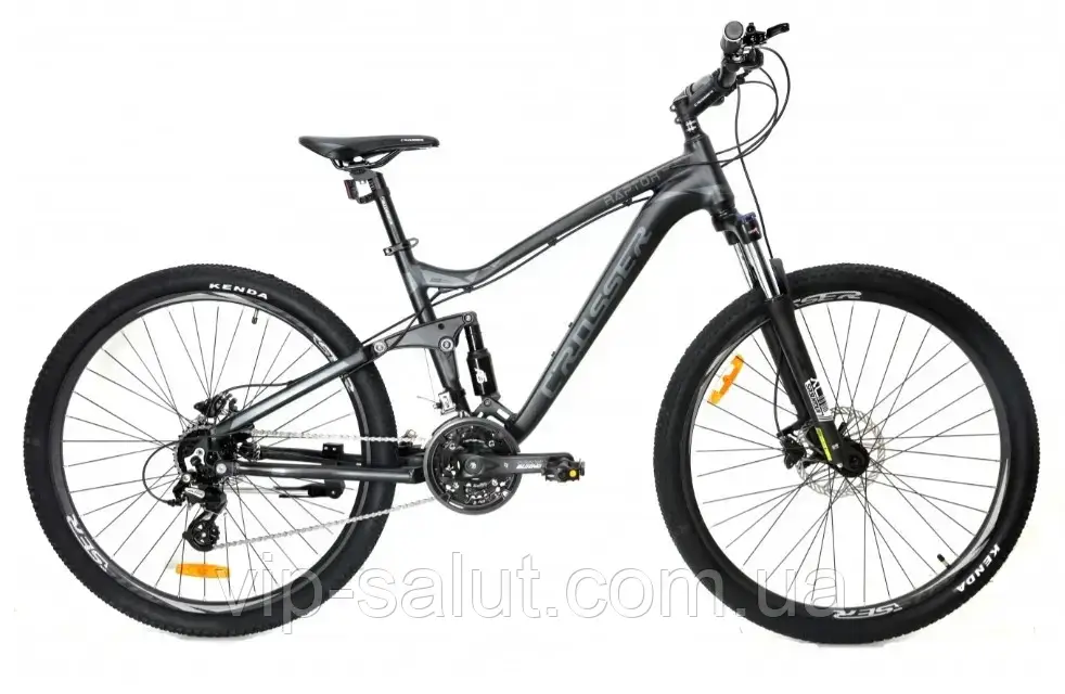Гірський двопідвісний велосипед 29″ дюймів 16.9 рама Crosser Raptor (3*8) Чорний