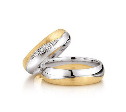 Золоті обручальні Кільця Хвиля