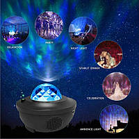 Ночник светильник проектор звездного неба с Bluetooth колонкой с пультом режим Disco Ball king